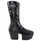 Prada Black Stretch Nappa Leather Platform Block Heel Boots - 37