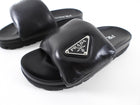 Prada Black Lambskin Leather Padded Slide Sandals - 36