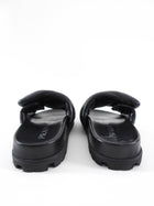Prada Black Lambskin Leather Padded Slide Sandals - 36