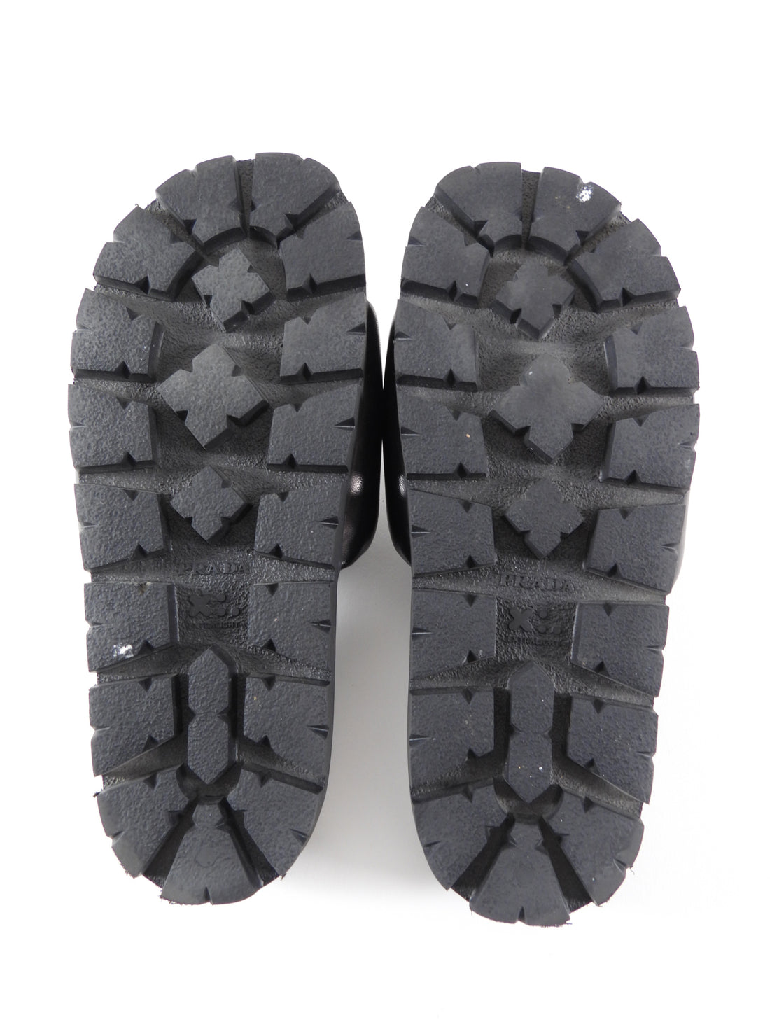 Prada Black Lambskin Leather Padded Slide Sandals - 36