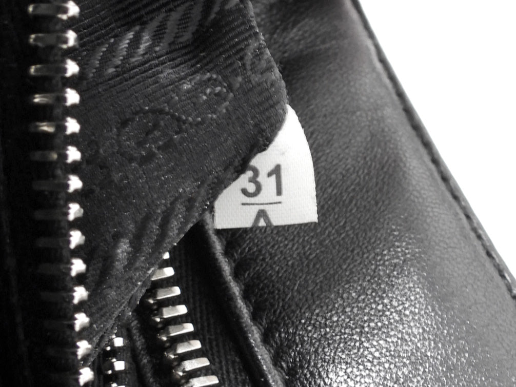 Prada Black Nappa Small Triangle Pocket Vertical Two Way Tote Bag