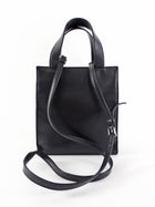 Prada Black Nappa Small Triangle Pocket Vertical Two Way Tote Bag