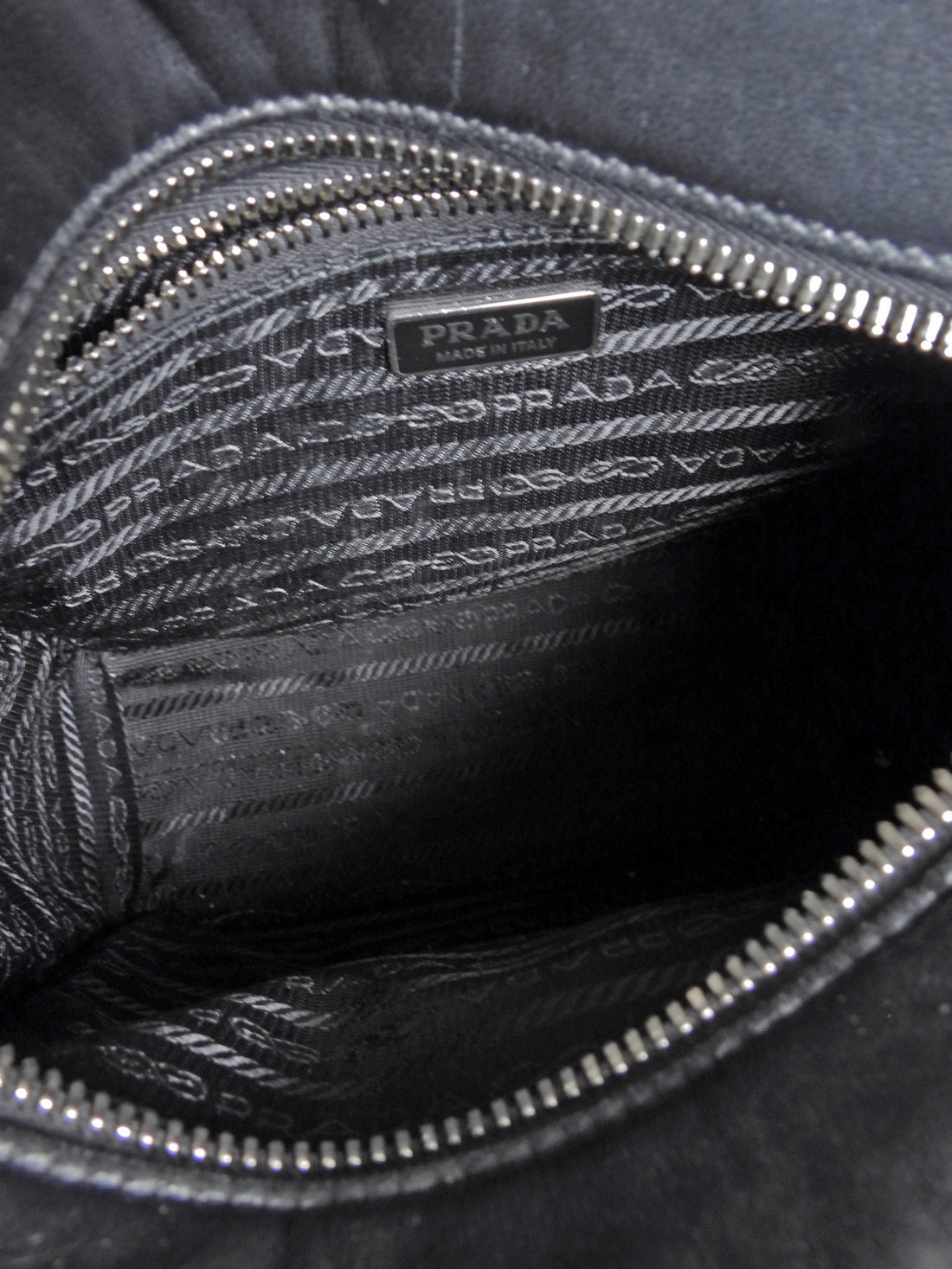 Prada Black Nappa Small Triangle Pocket Vertical Two Way Tote Bag