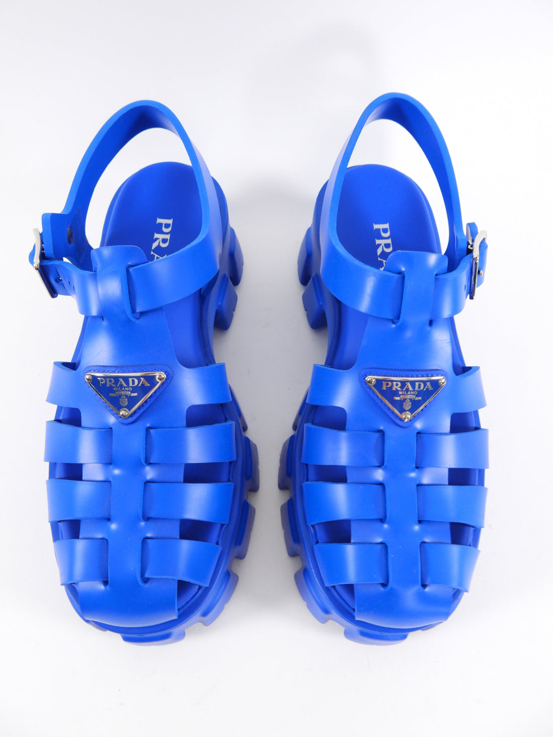 Prada Blue Foam Rubber Fisherman Sandals 40
