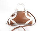 Prada Brown / White Small Two-Way Bowling Bag