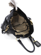 Prada Black Soft Calf Leather Two Way Tote Bag