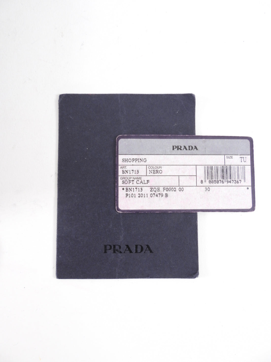 Prada Black Soft Calf Leather Two Way Tote Bag