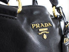 Prada Black Soft Calf Leather Two Way Tote Bag