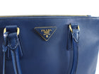 Prada Dark Blue Saffiano Leather Galleria Medium Double Zip Bag
