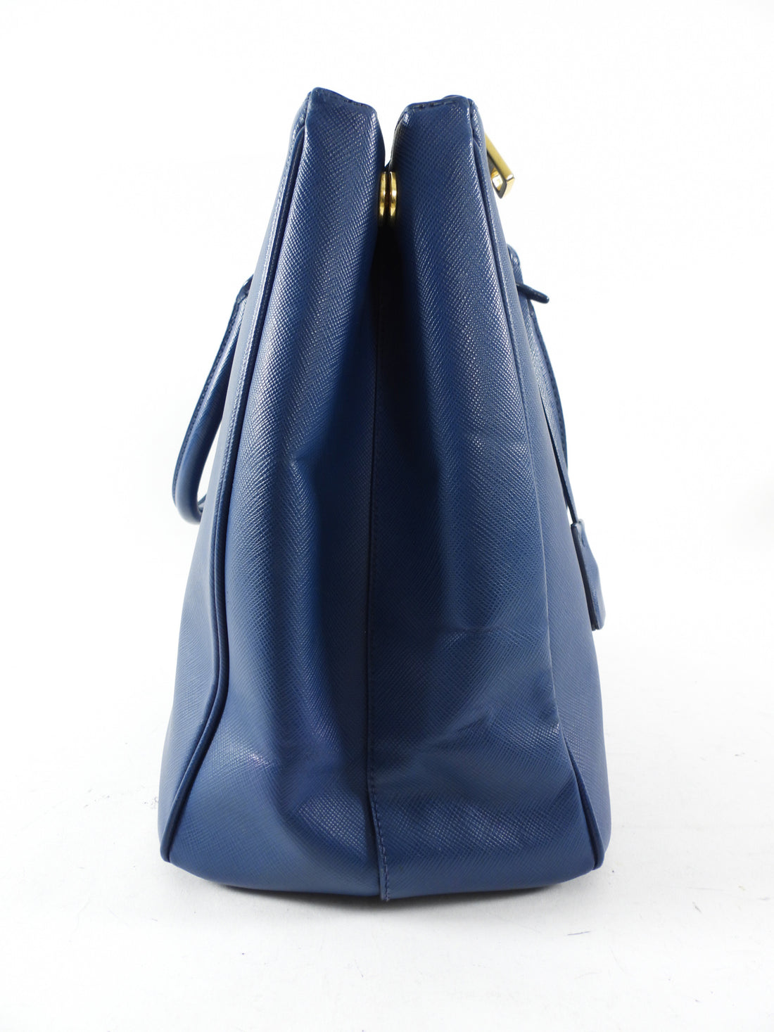 Prada Dark Blue Saffiano Leather Galleria Medium Double Zip Bag