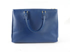 Prada Dark Blue Saffiano Leather Galleria Medium Double Zip Bag