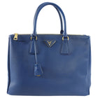 Prada Dark Blue Saffiano Leather Galleria Medium Double Zip Bag