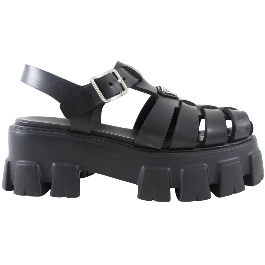 Prada Rubber Monolith Fisherman Sandals - 37