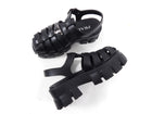 Prada Black Rubber Fisherman Monolith Sandals - 37