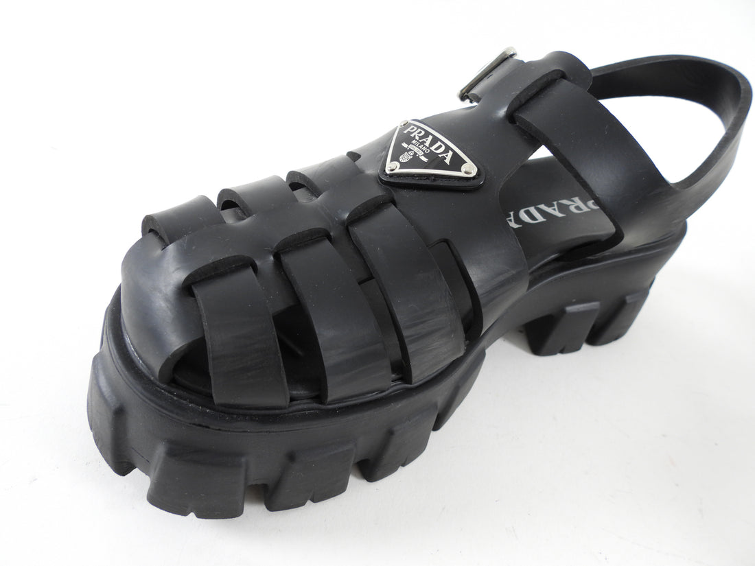 Prada Rubber Monolith Fisherman Sandals - 37
