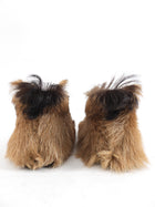 Prada Brown and Purple Flat Goat Fur Mocassin Boots - 38.5 / 8