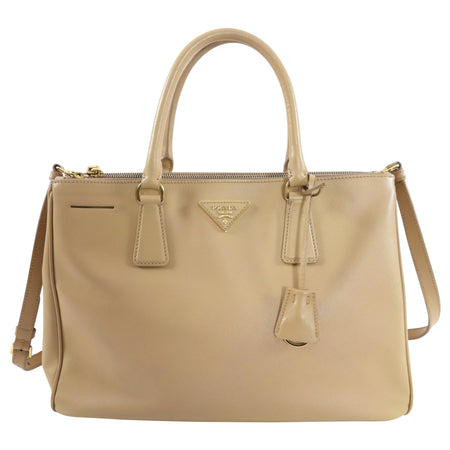 Prada Medium Beige Saffiano Galleria Tote Bag