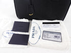 Prada Small Black Saffiano Leather Double Zip Galleria Tote Bag