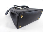 Prada Small Black Saffiano Leather Double Zip Galleria Tote Bag
