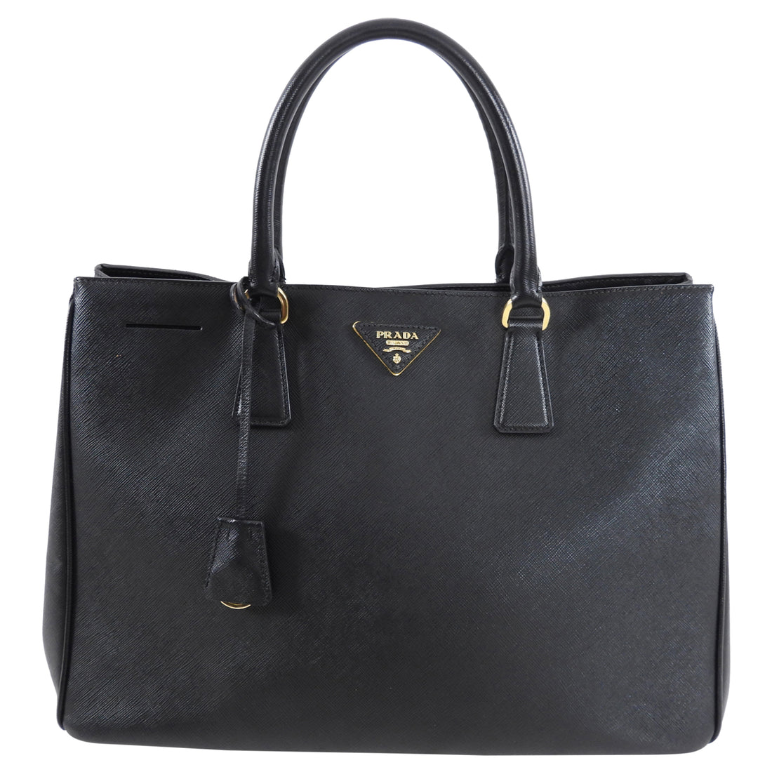 Prada Large Black Saffiano Leather Galleria Tote Bag