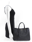 Prada Large Black Saffiano Leather Galleria Tote Bag