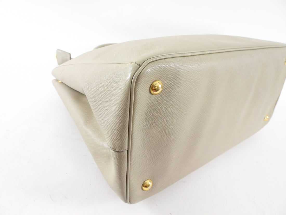 Prada Light Beige Saffiano Leather Large Galleria Tote Bag