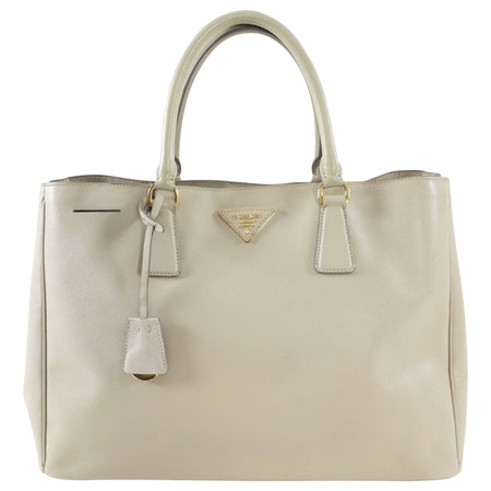 Prada Light Beige Saffiano Leather Large Galleria Tote Bag
