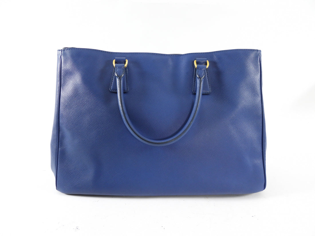 Prada Dark Blue Saffiano Leather Large Galleria Tote Bag