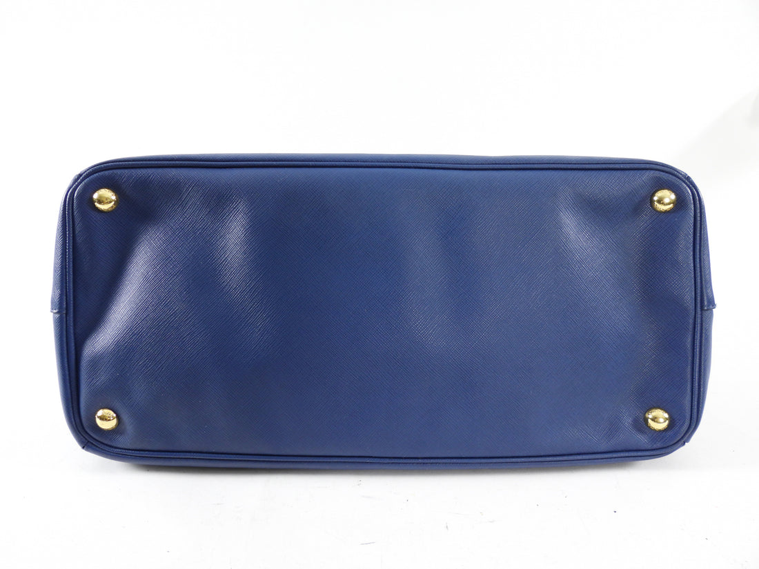 Prada Dark Blue Saffiano Leather Large Galleria Tote Bag