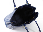 Prada Dark Blue Saffiano Leather Large Galleria Tote Bag