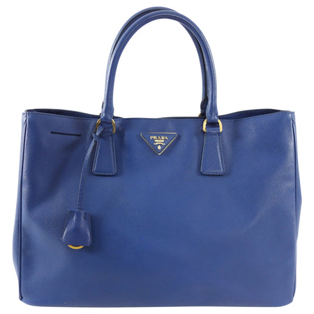Prada Dark Blue Saffiano Leather Large Galleria Tote Bag