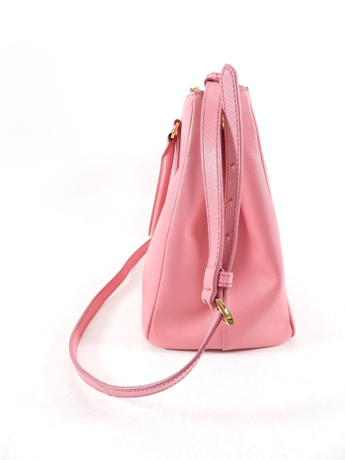 Prada Pink Saffiano Leather Double Zip Galleria Bag