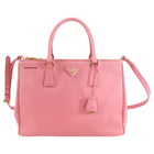 Prada Pink Saffiano Leather Double Zip Galleria Bag