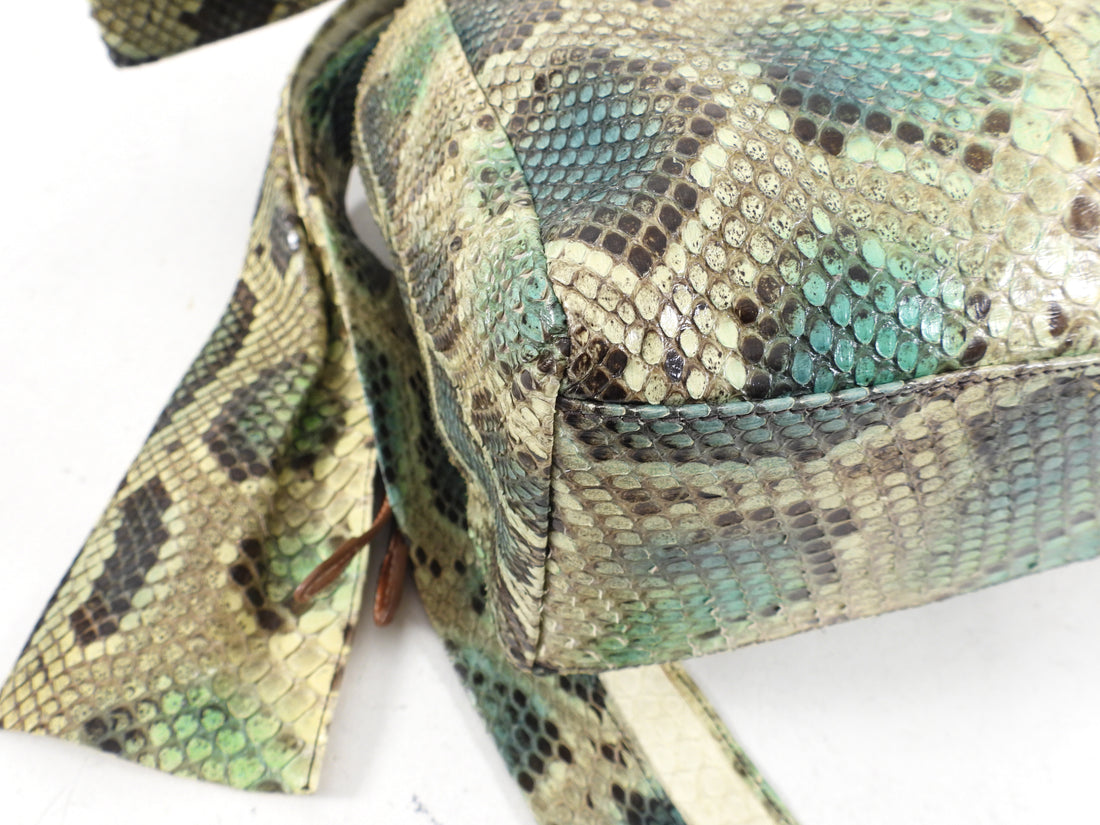Prada Green Python Snakeskin Large Shoulder Bag – I MISS YOU VINTAGE