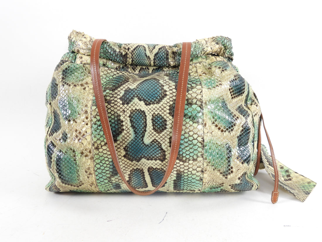 Prada Green Python Snakeskin Large Shoulder Bag – I MISS YOU VINTAGE