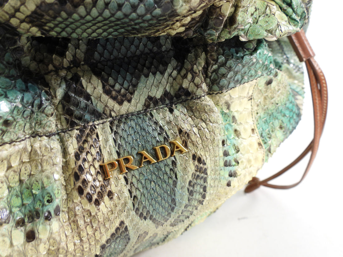 Prada Green Python Snakeskin Large Shoulder Bag – I MISS YOU VINTAGE