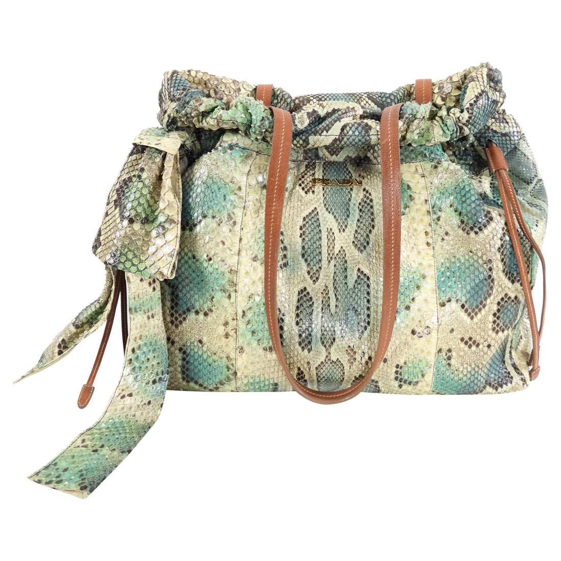 Green Python Snakeskin Prada Green Python Snakeskin Large Shoulder Bag – I MISS YOU VINTAGE
