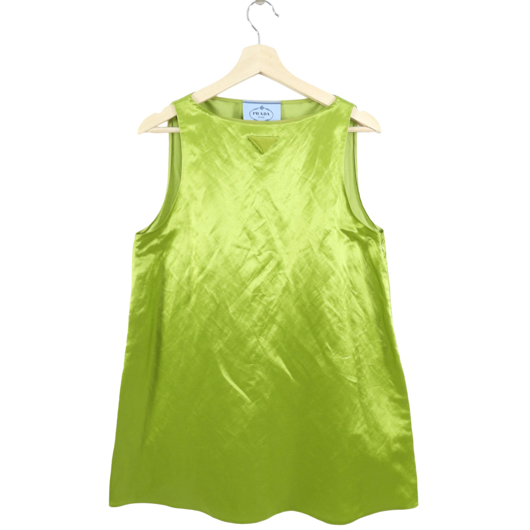 prada green silk dress Prada Silk And Wool Mini-dress, Women, Green, Size 42S