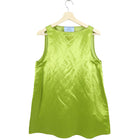 Prada Lime Green Satin Shift Dress with Triangle Logo - M (8) I MISS YOU VINTAGE Prada Lime Green Satin Shift Dress with Triangle Logo - M (8) I MISS YOU VINTAGE