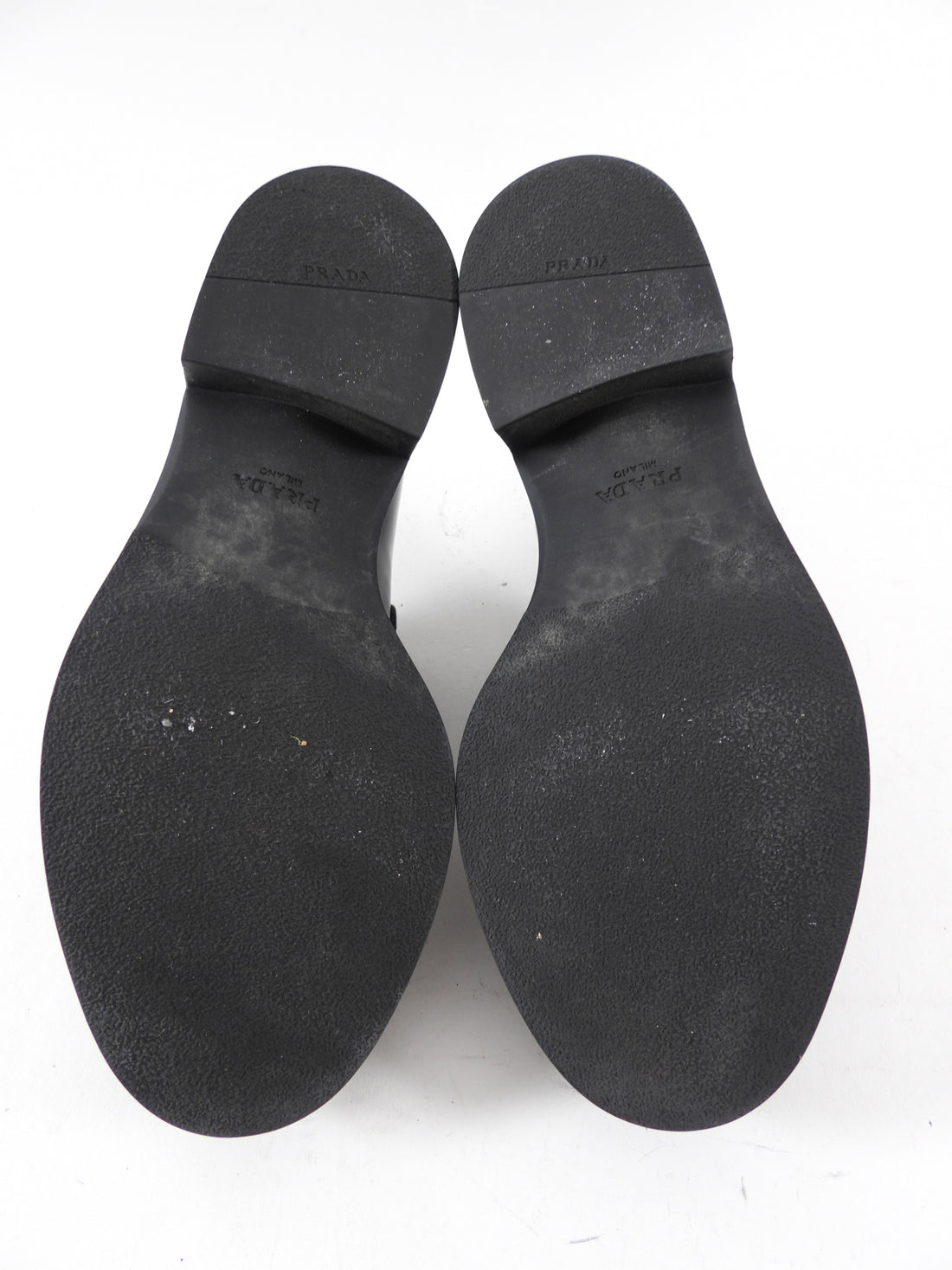 Prada Black Brushed Leather Loafers - 36 / 36.5