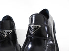 Prada Black Brushed Leather Loafers - 36 / 36.5