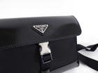 Prada 2023 Black Nylon and Leather Small Crossbody Bag