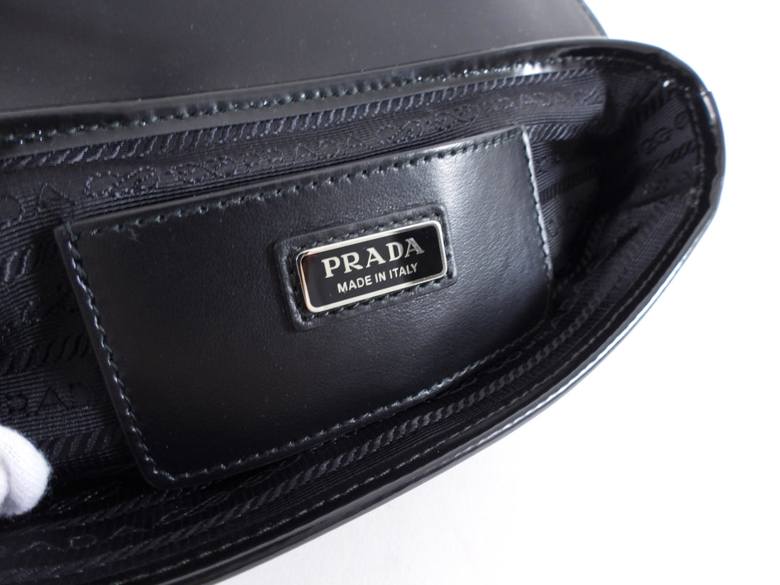 Prada 2023 Black Nylon and Leather Small Crossbody Bag