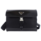Prada 2023 Black Nylon and Leather Small Crossbody Bag