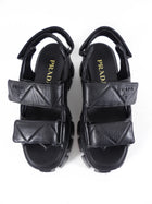 Prada Quilted Leather Monolith Platform Sandals - 38