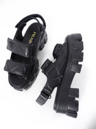 Prada Quilted Leather Monolith Platform Sandals - 38