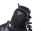Prada Black Leather Re-Nylon Monolith Ankle Boot with Pouch - 37.5