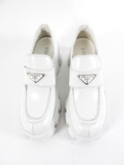 Prada White Leather Monolith Lug Sole Loafers - 38.5 / US 8.5