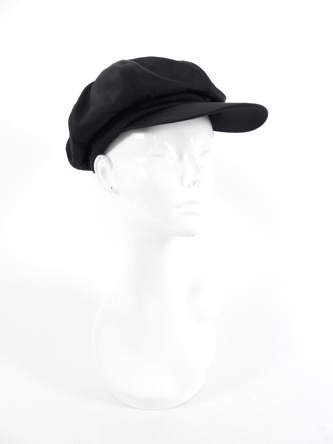 Prada Black Re-Nylon Newsboy Cap - M