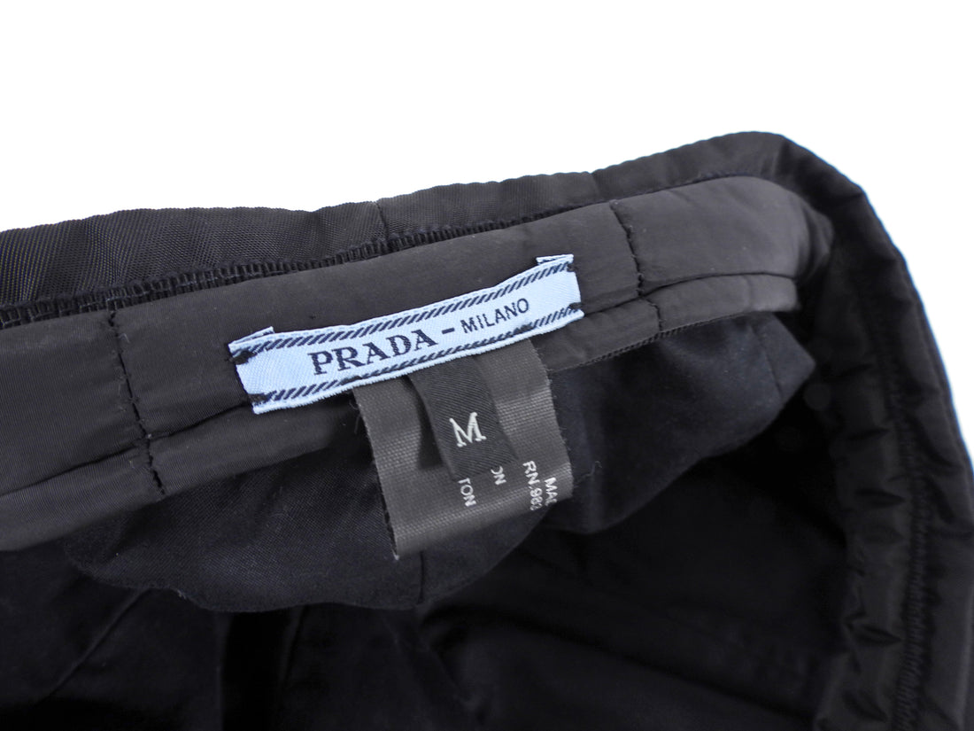 Prada Black Re-Nylon Newsboy Cap - M